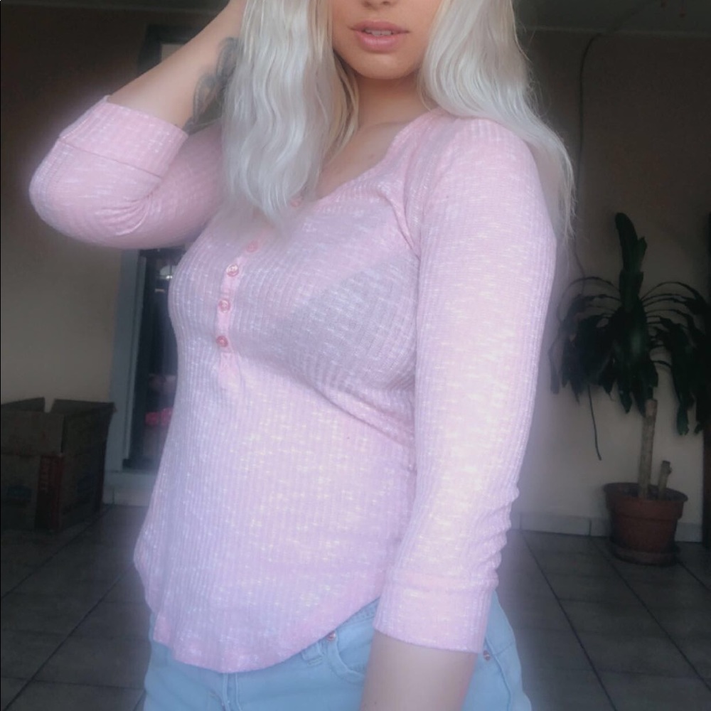 ALMOST FAMOUS crochet back sweater